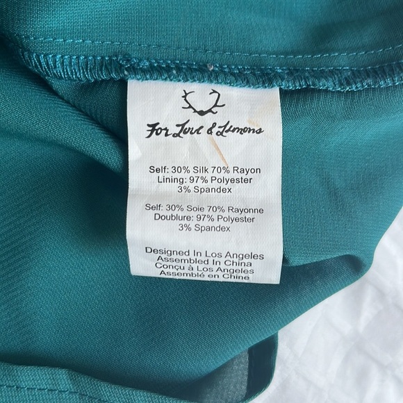 For Love And Lemons dark teal mini slip or camisole tank - Picture 6 of 6